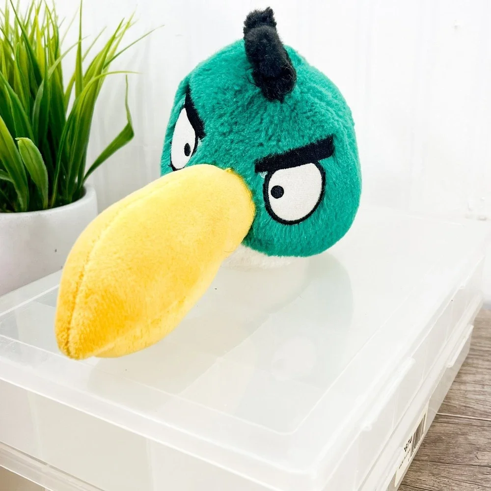 ANGRY BIRDS Hal‎ Toucan Green Bird Plush Closed Beak Commonwealth 5